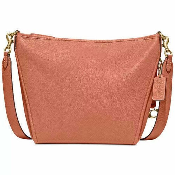 Coach Bags Coach Dufflette Pebbled Leather Shoulder Crossbody Bag Light Coral Poshmark